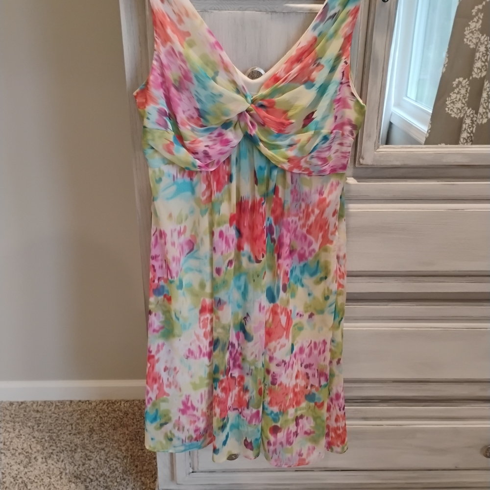 Dressbarn Multicolor V-Neck Dress